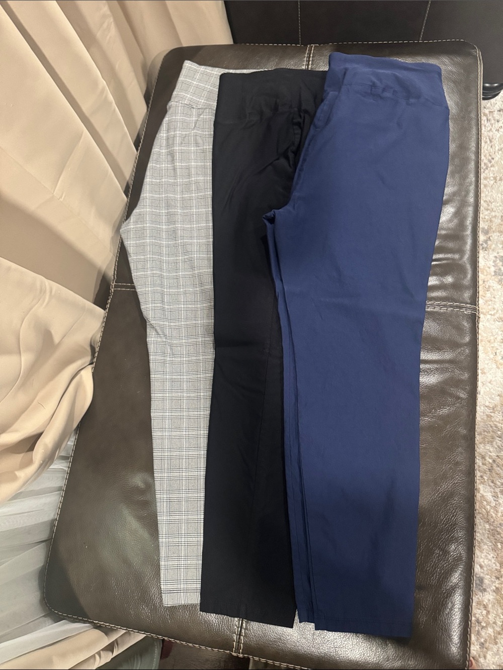 Worthington Womens Pants Trio - Navy, Black, Gray Plaid